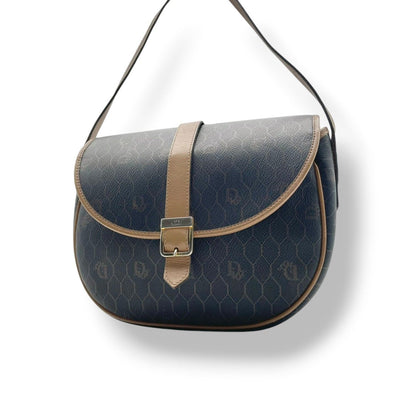 Dior Shoulder Bag Honeycomb Pattern Leather Brown Crossbody Available Vintage