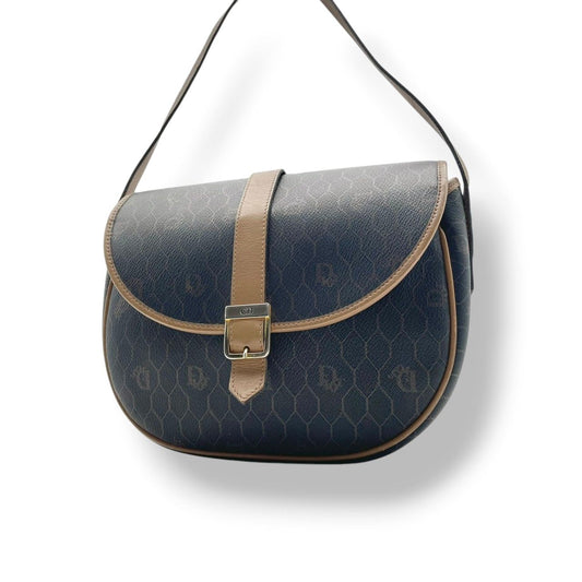 Dior Shoulder Bag Honeycomb Pattern Leather Brown Crossbody Available Vintage