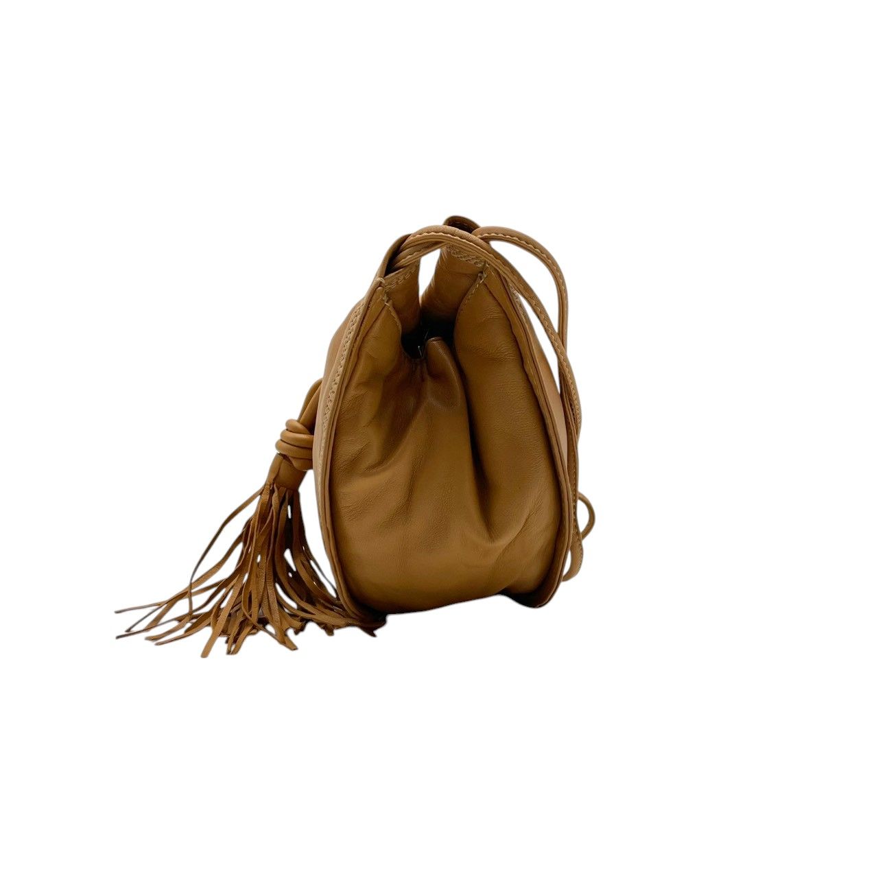 Loewe Shoulder Bag Leather Beige Logo Plate Bag Freestanding Classic Vintage — view 5
