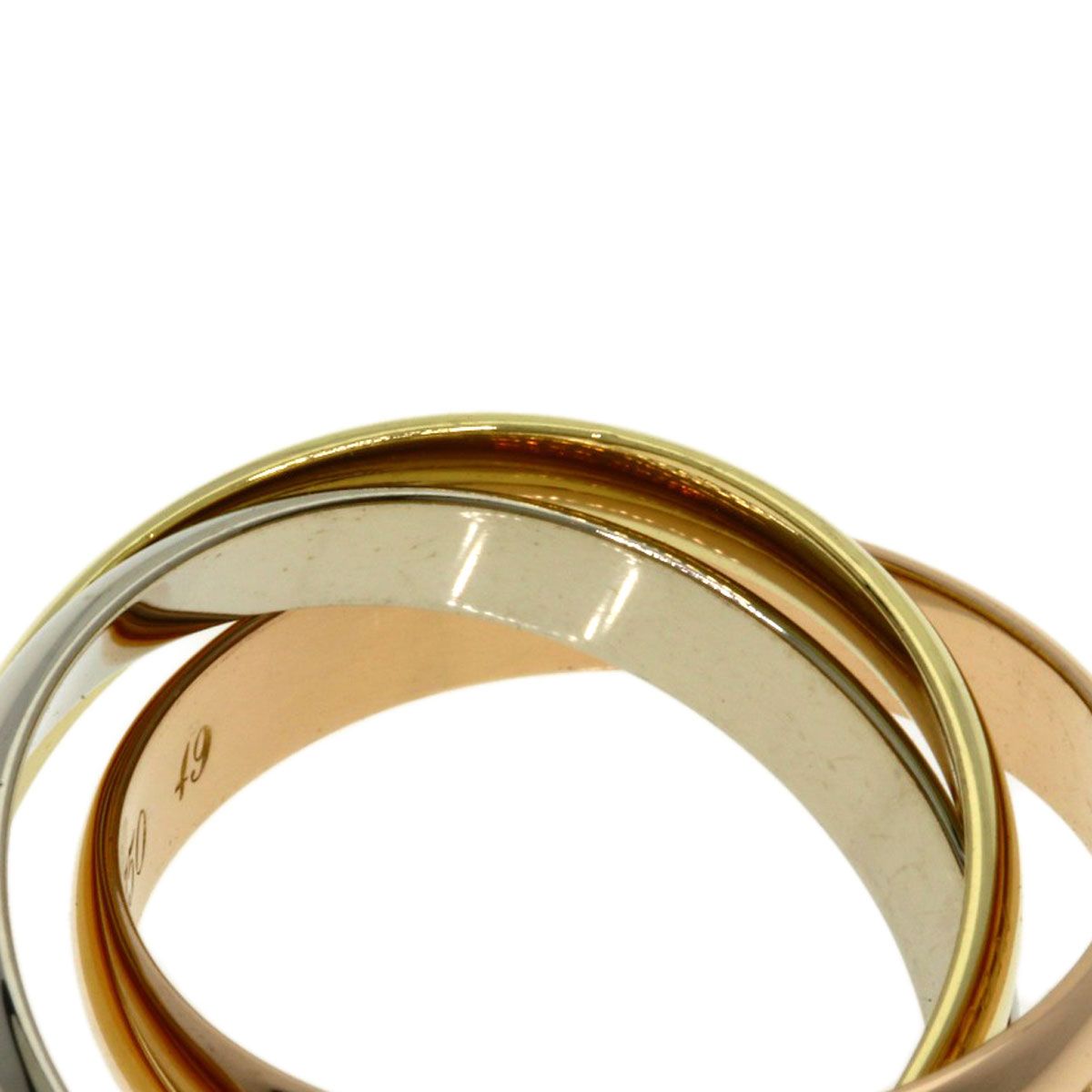 Cartier Trinity 49 Ring 18k Yellow Gold 18k White Pink — view 6