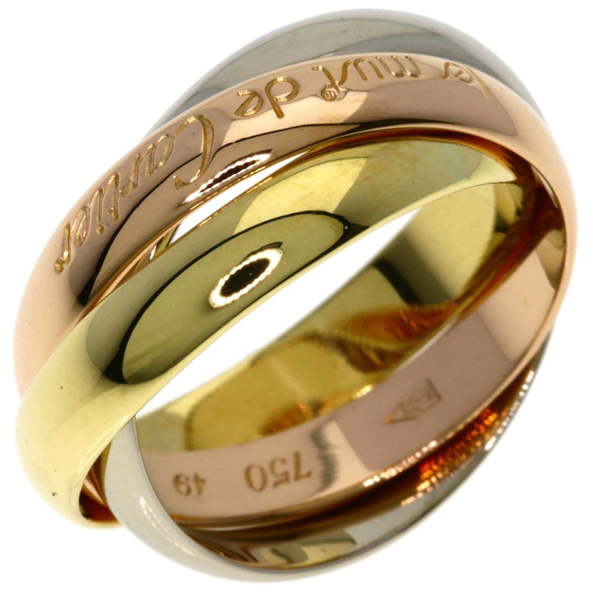 Cartier Trinity 49 Ring 18k Yellow Gold 18k White Pink — view 2