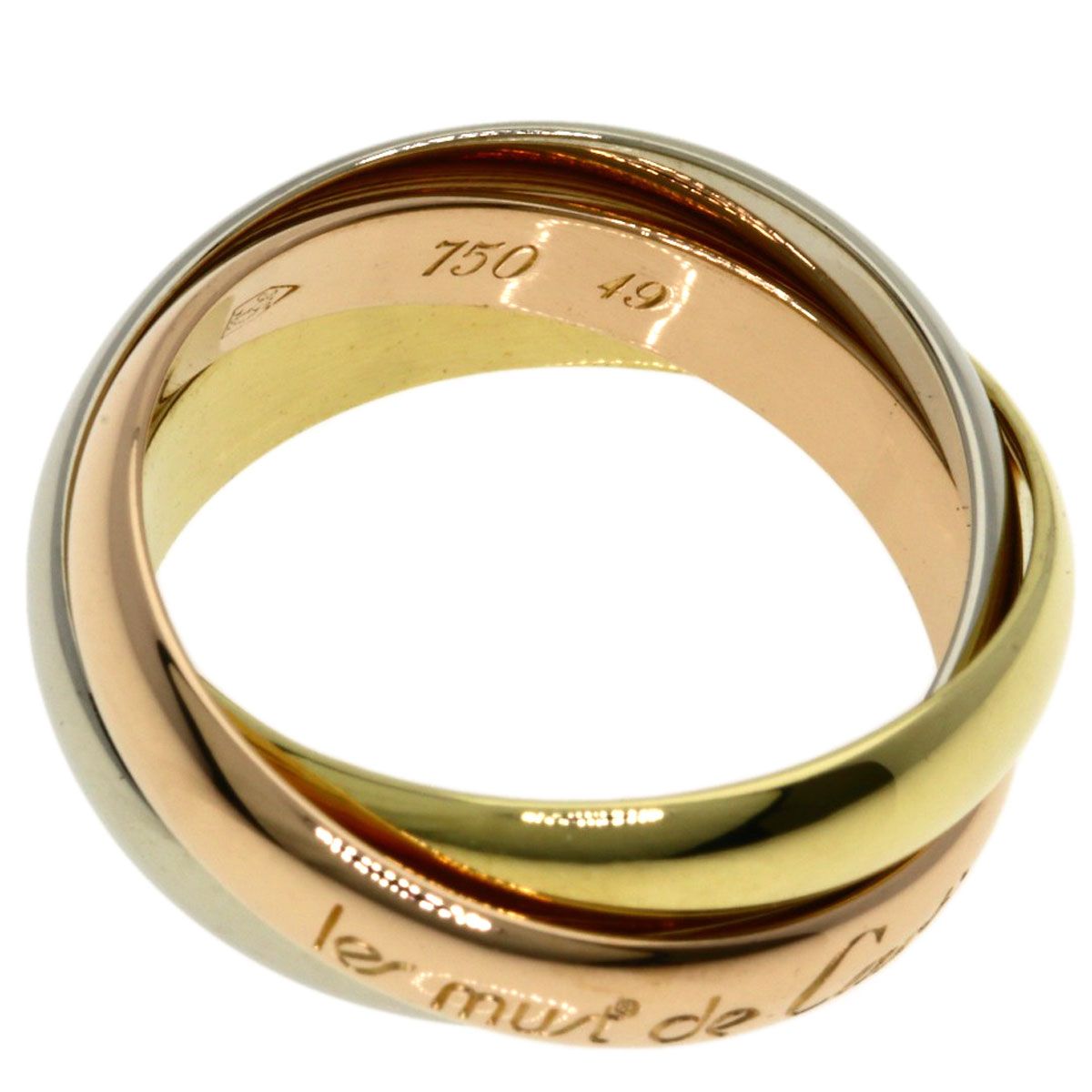 Cartier Trinity 49 Ring 18k Yellow Gold 18k White Pink — view 3