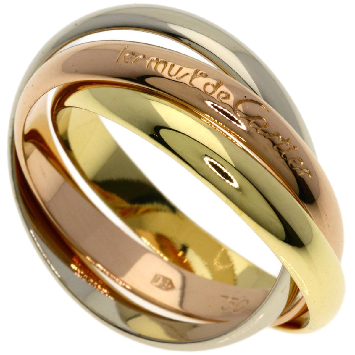 Cartier Trinity 59 Ring 18k Yellow Gold 18k White Pink