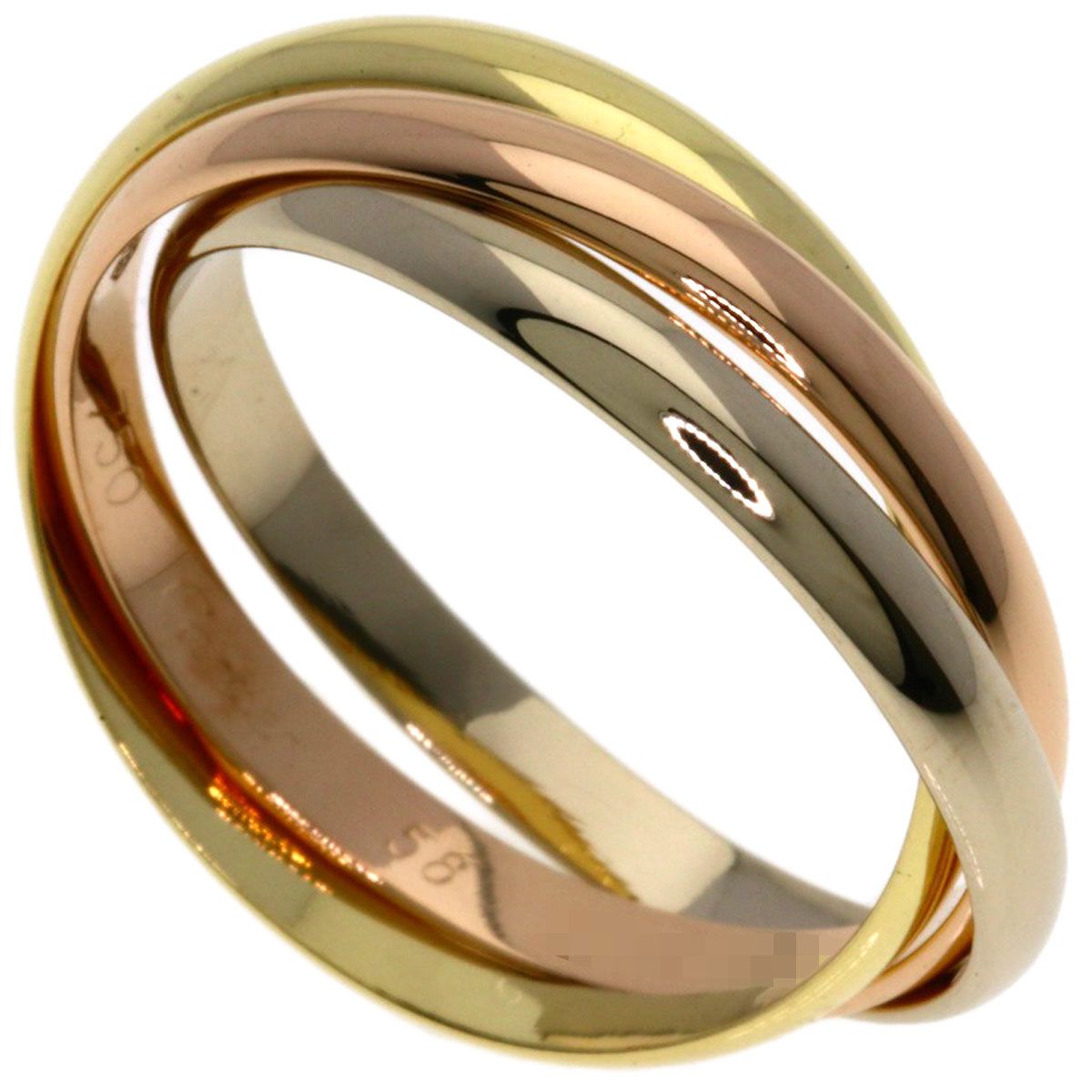 Cartier Trinity SM 58 Ring 18k Yellow Gold 18k White Pink