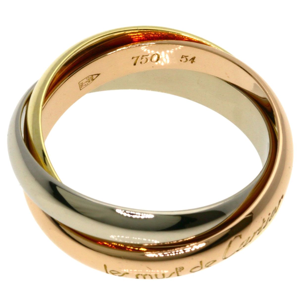 Cartier Trinity 54 Ring 18k Yellow Gold 18k White Pink — view 3