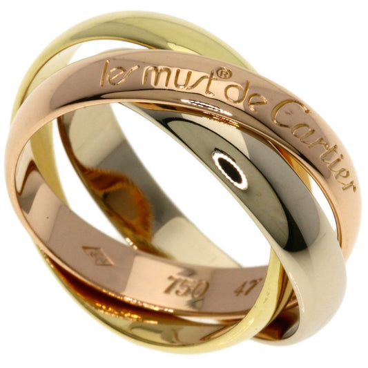 Cartier Trinity 47 Ring 18k Yellow Gold 18k White Pink