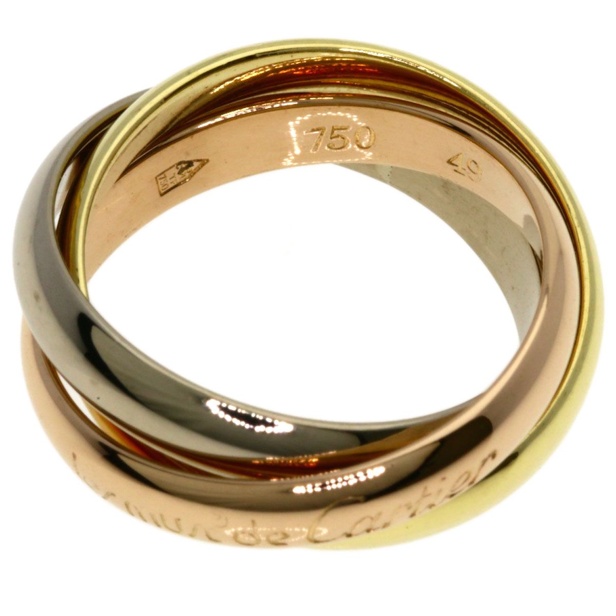 Cartier Trinity 49 Ring 18k Yellow Gold 18k White Pink — view 3