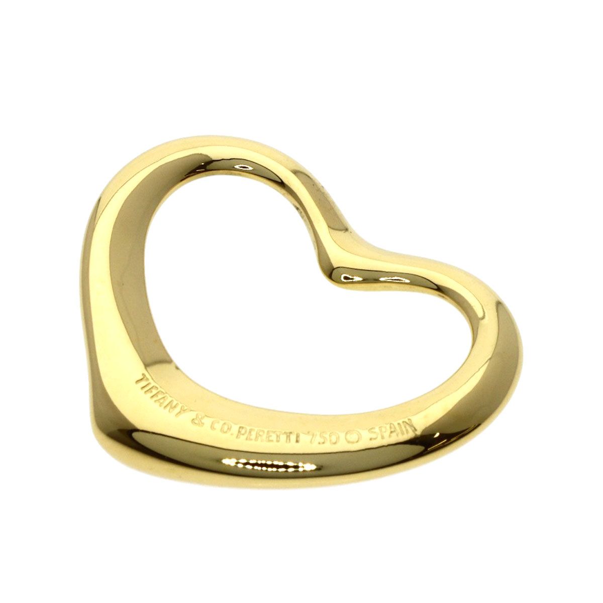 Tiffany & Co Open Heart Pendant Top 18k Yellow Gold — view 2
