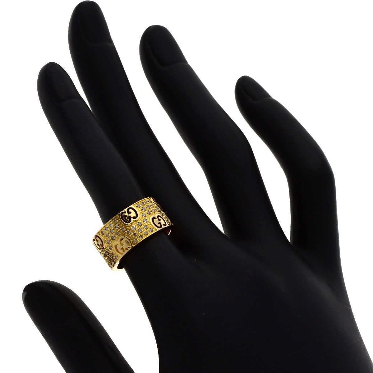 Gucci Icon Star Wide Diamond Ring 18k Yellow Gold — view 6