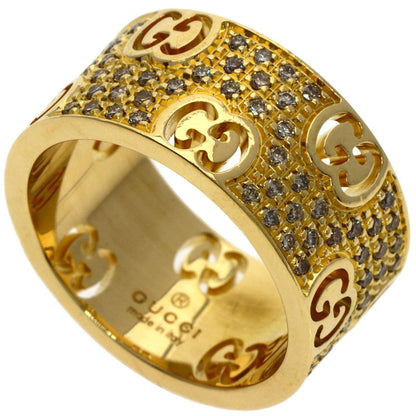 Gucci Icon Star Wide Diamond Ring 18k Yellow Gold