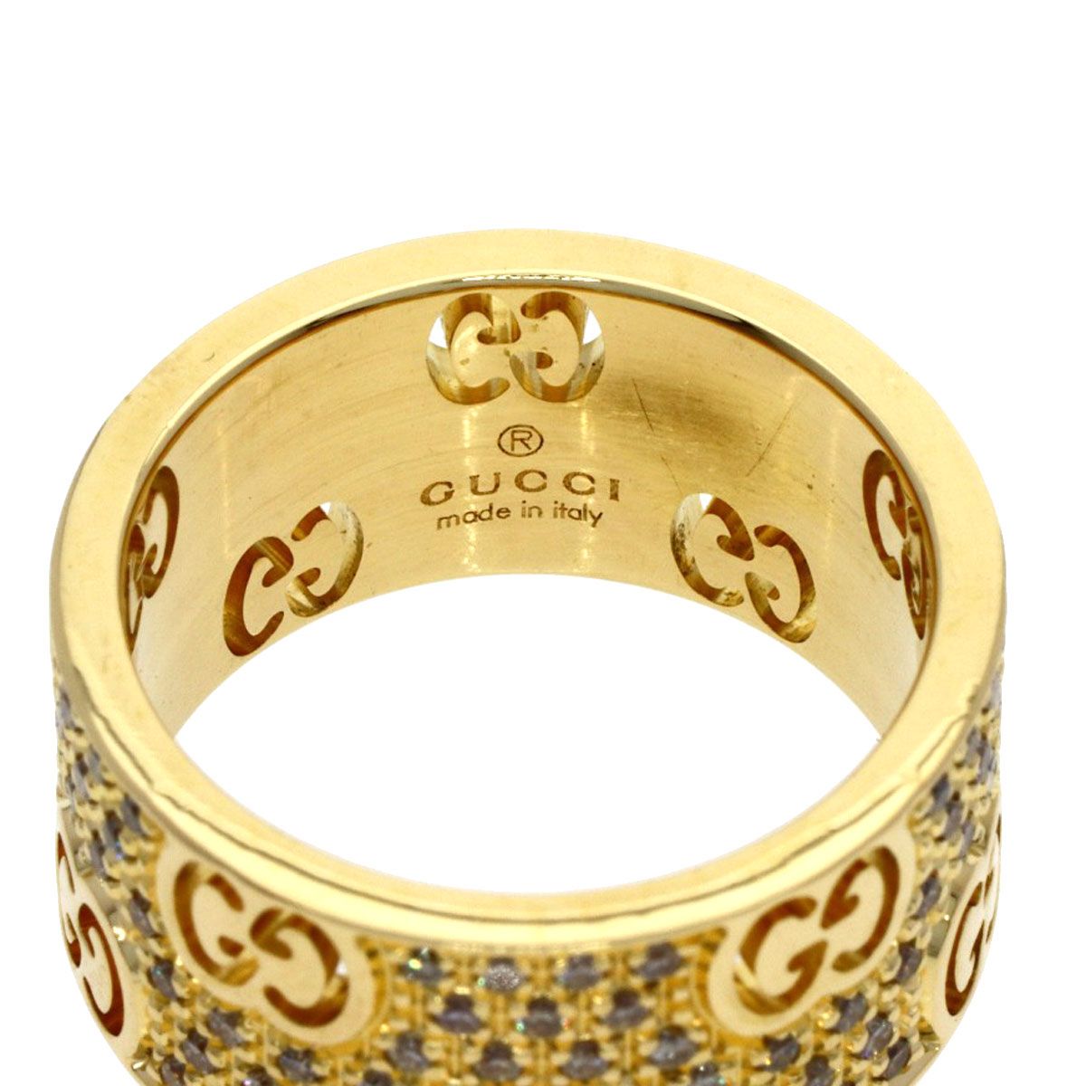 Gucci Icon Star Wide Diamond Ring 18k Yellow Gold — view 5