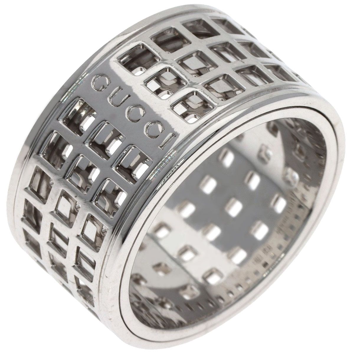 Gucci Scroll Wide Ring 18k White Gold — view 2