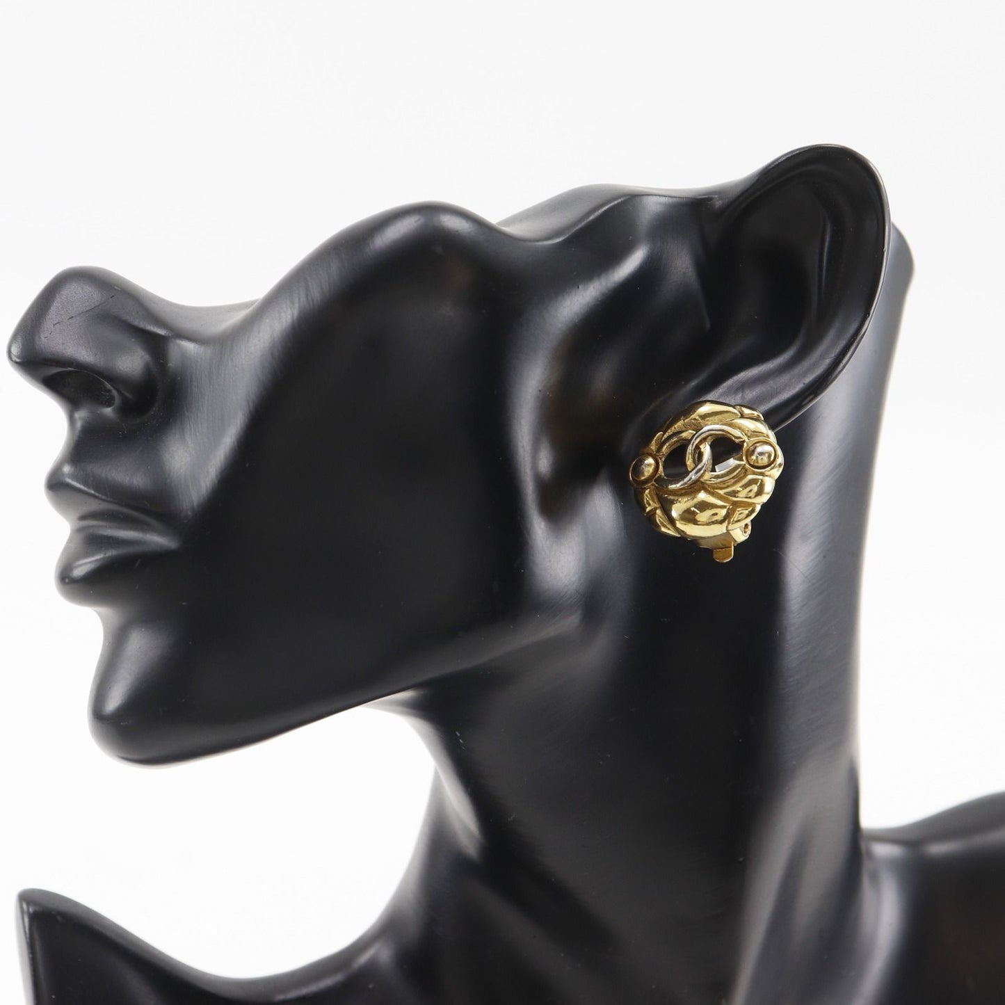 Chanel CC Logo Vintage Gold Plated 23 Earrings — view 2