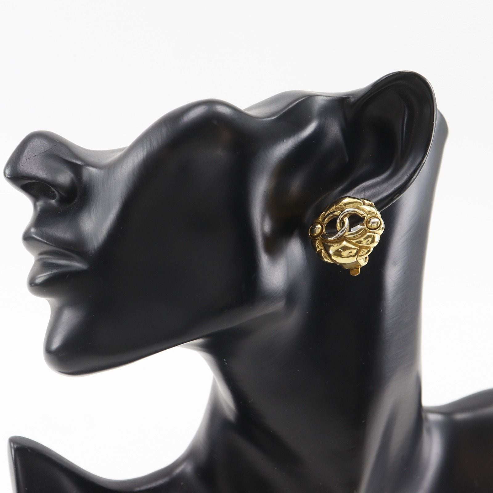 Chanel CC Logo Vintage Gold Plated 23 Earrings — view 2