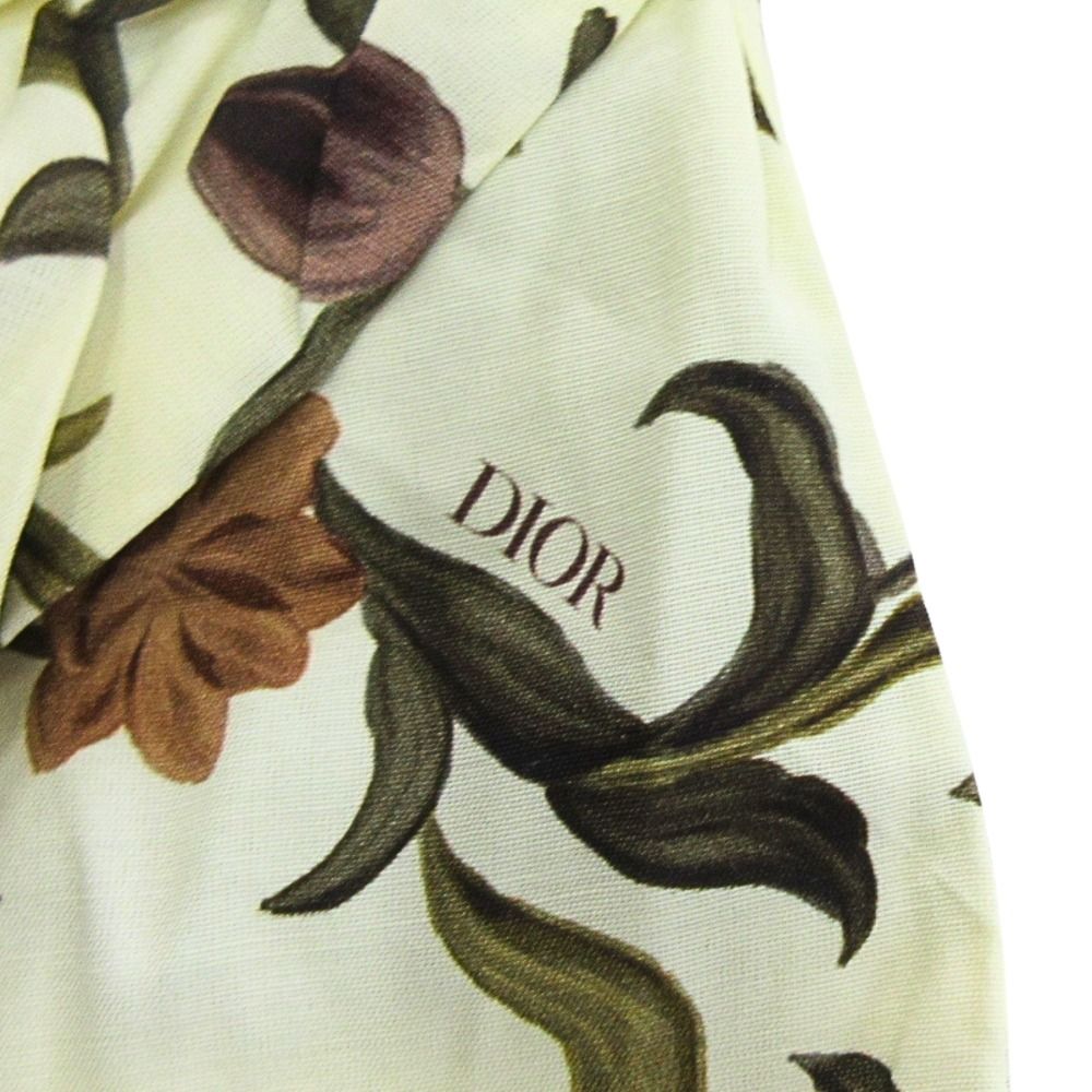 Dior Shirt Top Long Sleeve Floral Botanical Pattern All Over Logo 37 Ivory — view 6