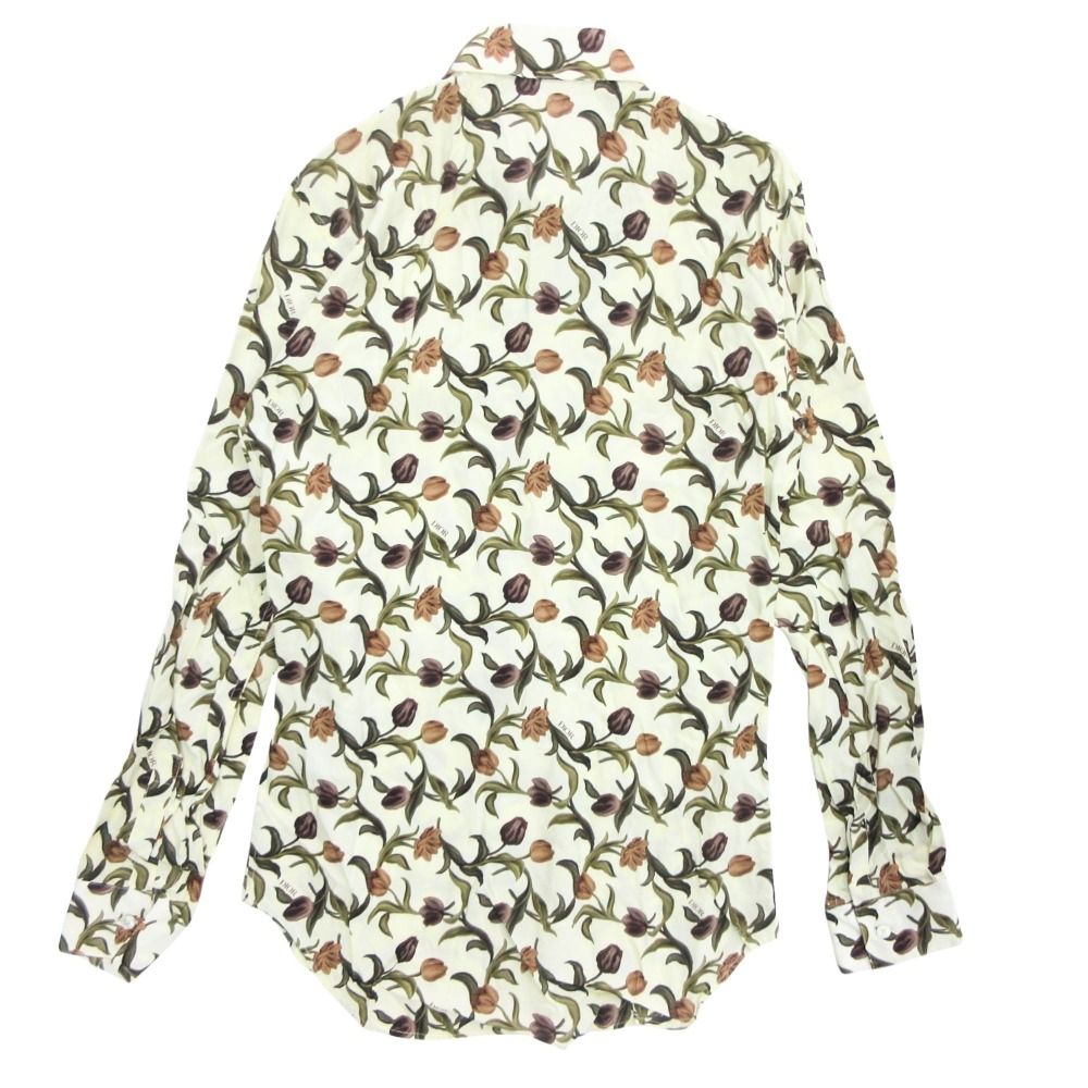 Dior Shirt Top Long Sleeve Floral Botanical Pattern All Over Logo 37 Ivory — view 2
