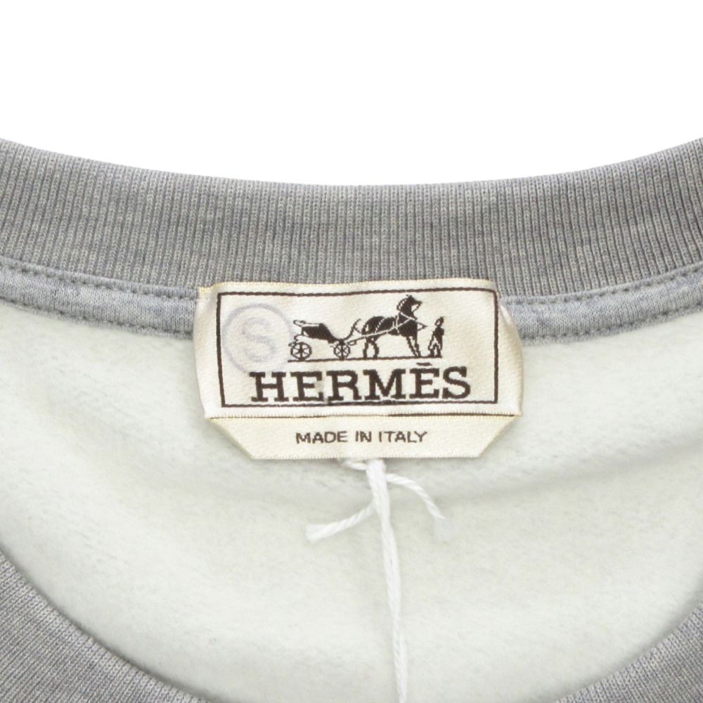 Hermes Chevaux an Symmetry Sweatshirt Shirt Brushed Lining Sheep Leather Trim — view 8