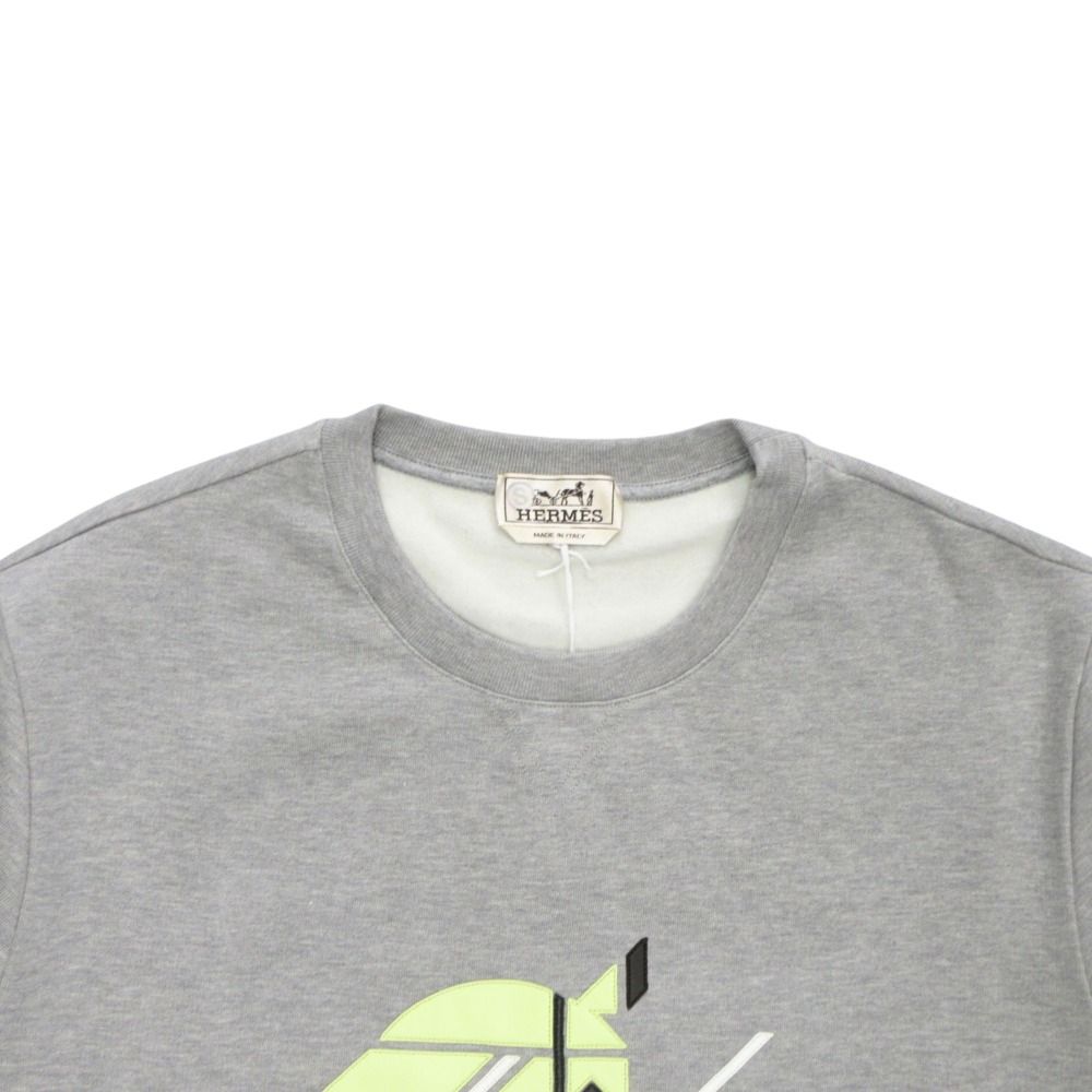 Hermes Chevaux an Symmetry Sweatshirt Shirt Brushed Lining Sheep Leather Trim — view 4
