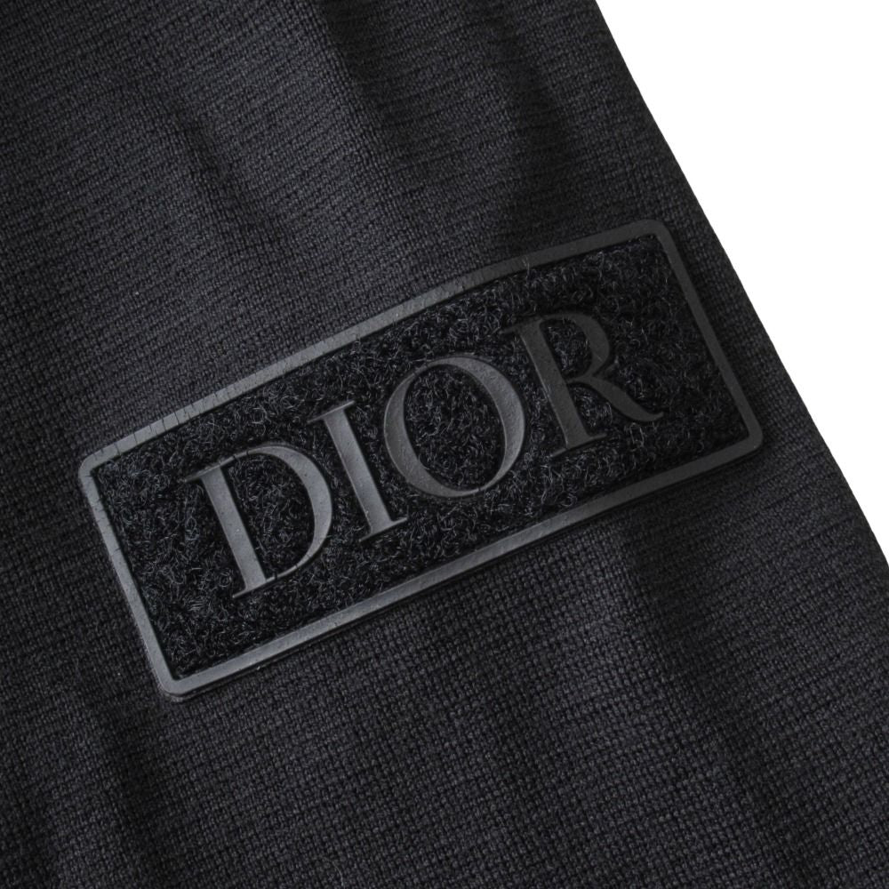 Dior Wool Silk Knit Sweater Top Long Sleeve Logo Patch Archive XS Black — view 3