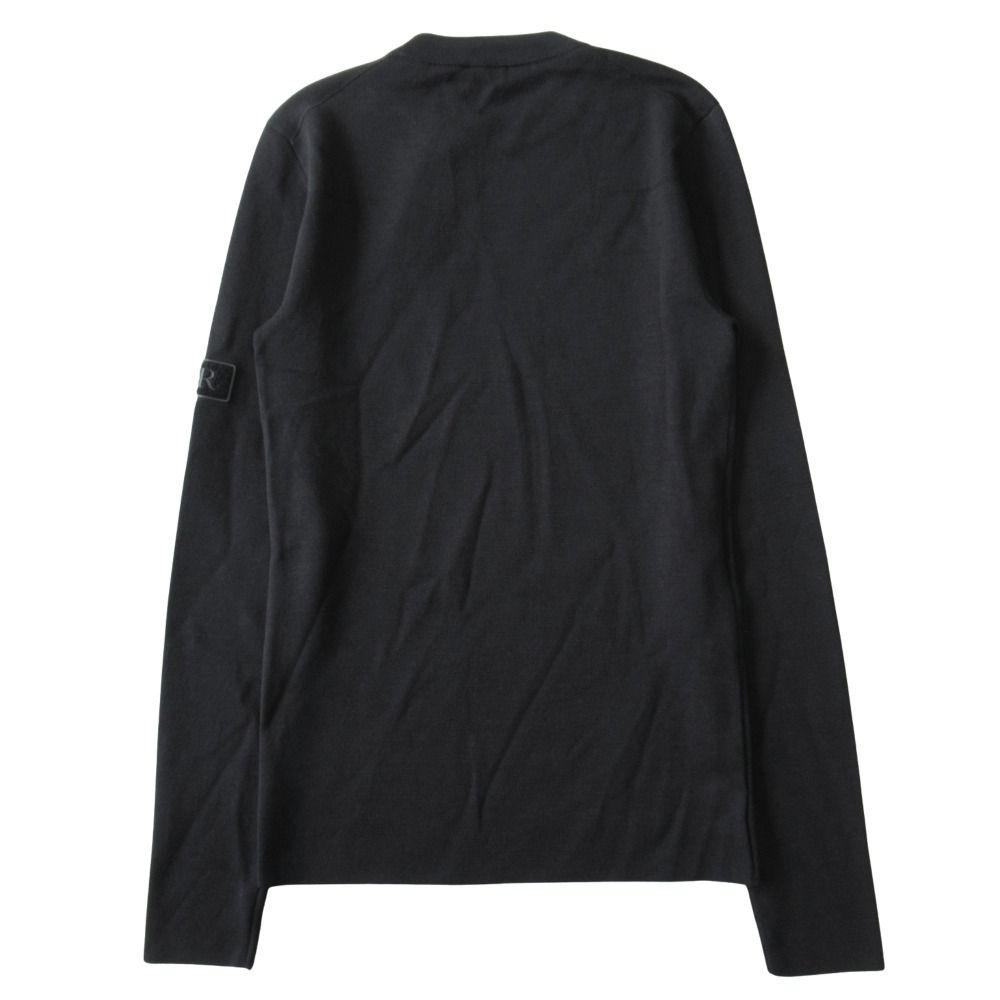 Dior Wool Silk Knit Sweater Top Long Sleeve Logo Patch Archive XS Black — view 2