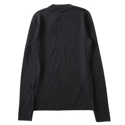 Dior Wool Silk Knit Sweater Top Long Sleeve Logo Patch Archive XS Black — view 2