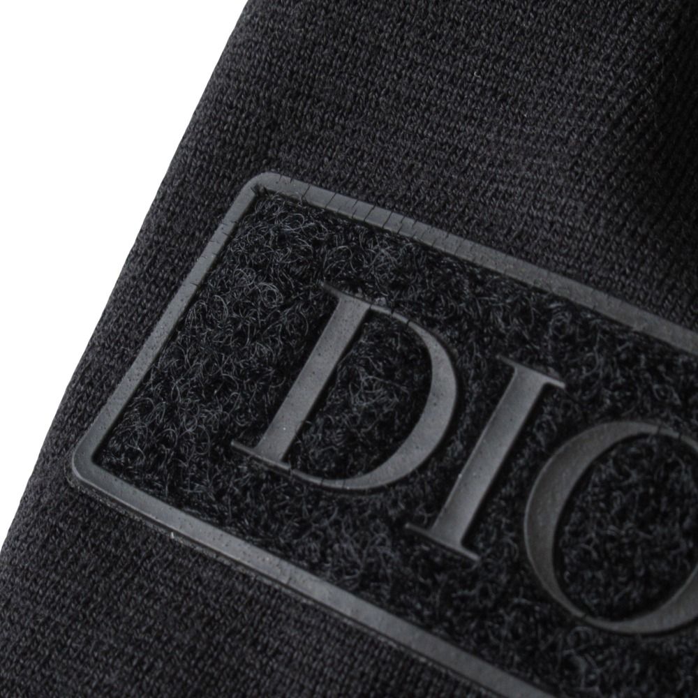 Dior Wool Silk Knit Sweater Top Long Sleeve Logo Patch Archive XS Black — view 5