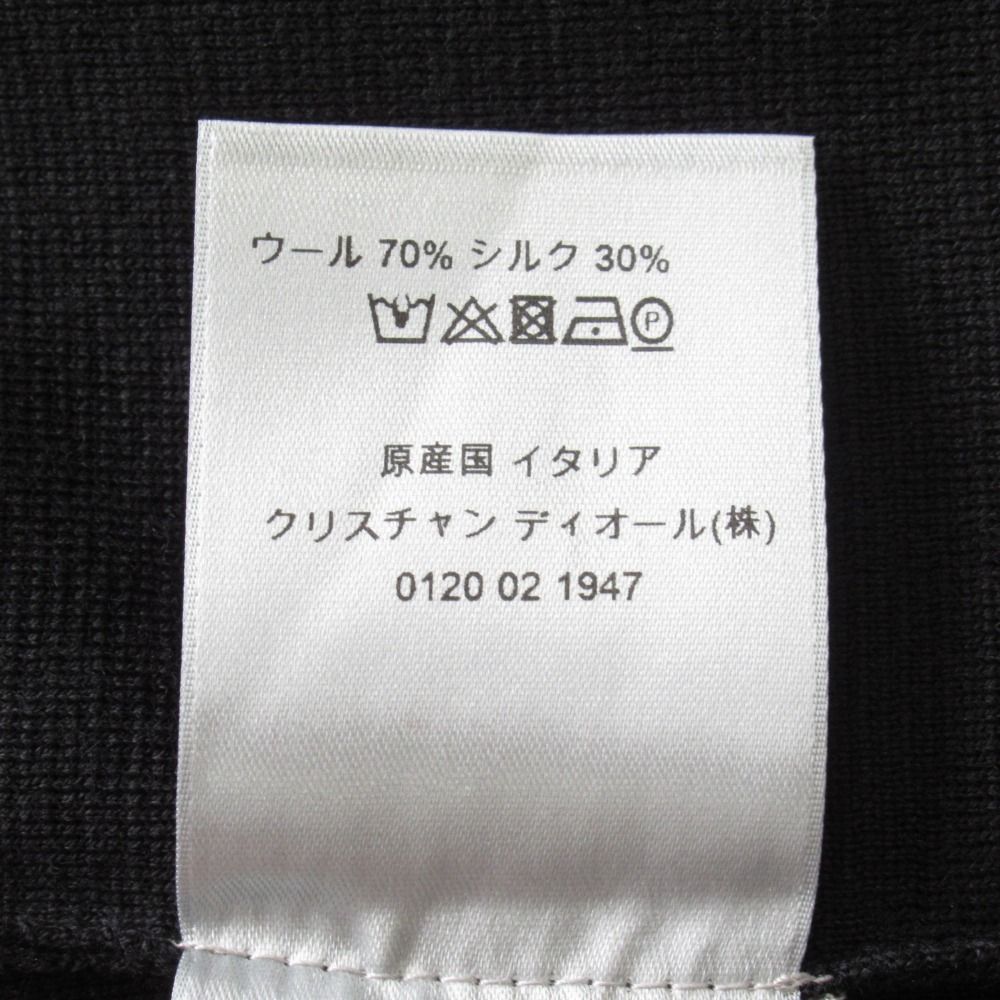 Dior Wool Silk Knit Sweater Top Long Sleeve Logo Patch Archive XS Black — view 6