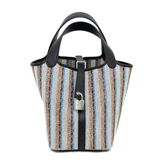 Hermes Picotin Lock PM Couverture Toile Ash Swift Black Ecru Brown Blue Silver