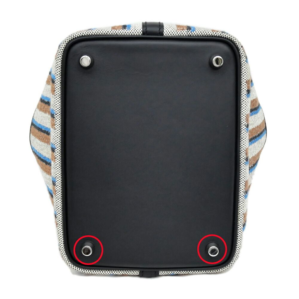 Hermes Picotin Lock PM Couverture Toile Ash Swift Black Ecru Brown Blue Silver — view 4