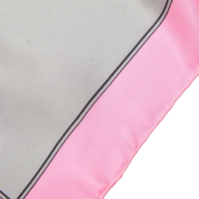 Hermes Carre 90 Jeu Des Omnibus ET Dames Blanches and Game Scarf Pink Silk — view 4
