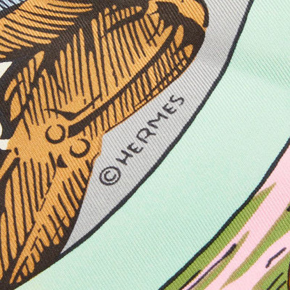 Hermes Carre 90 Jeu Des Omnibus ET Dames Blanches and Game Scarf Pink Silk — view 6