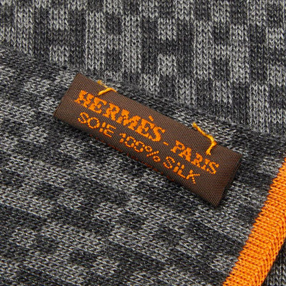 Hermes Shawl Gray Silk Scarf — view 3