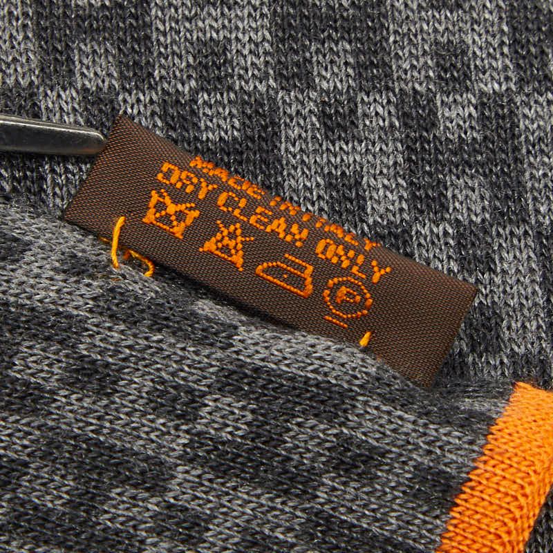 Hermes Shawl Gray Silk Scarf — view 4