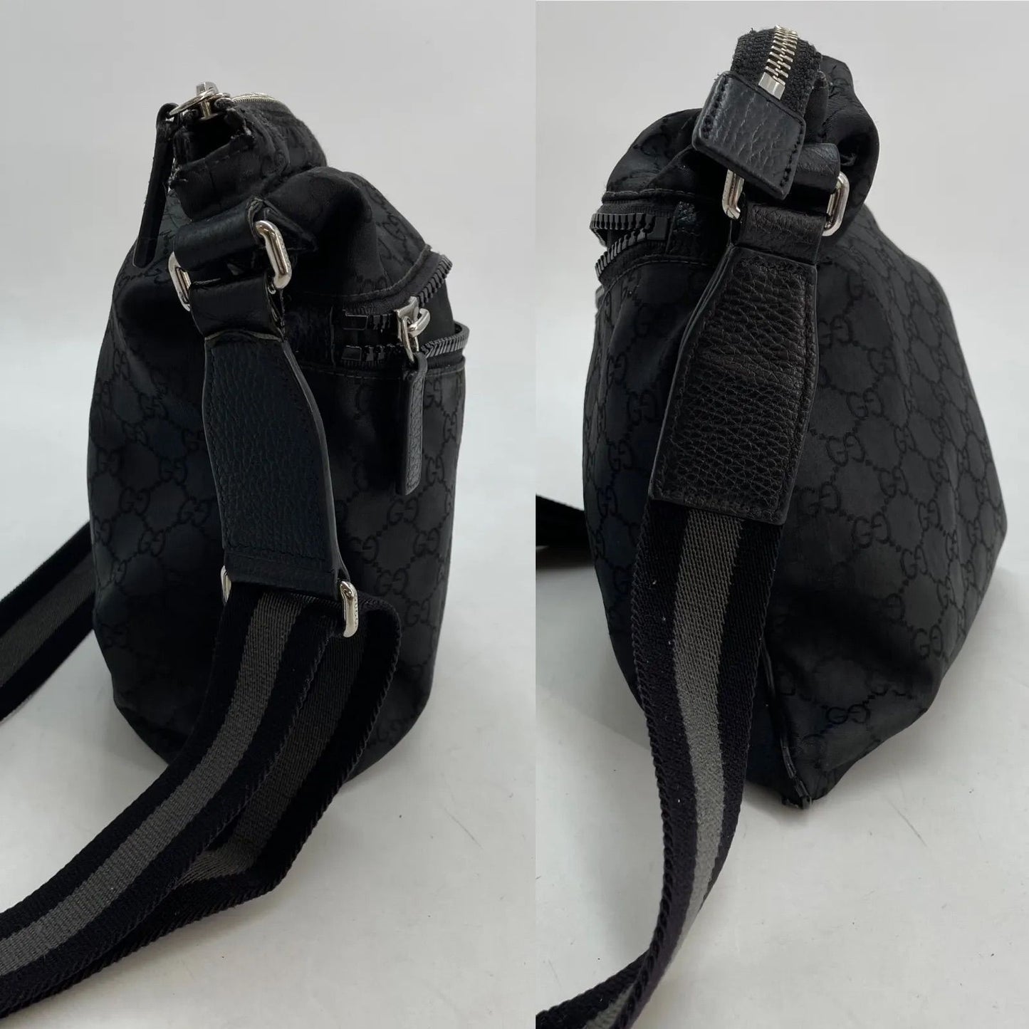 Gucci Shoulder Bag GG Nylon Messenger Black — view 5