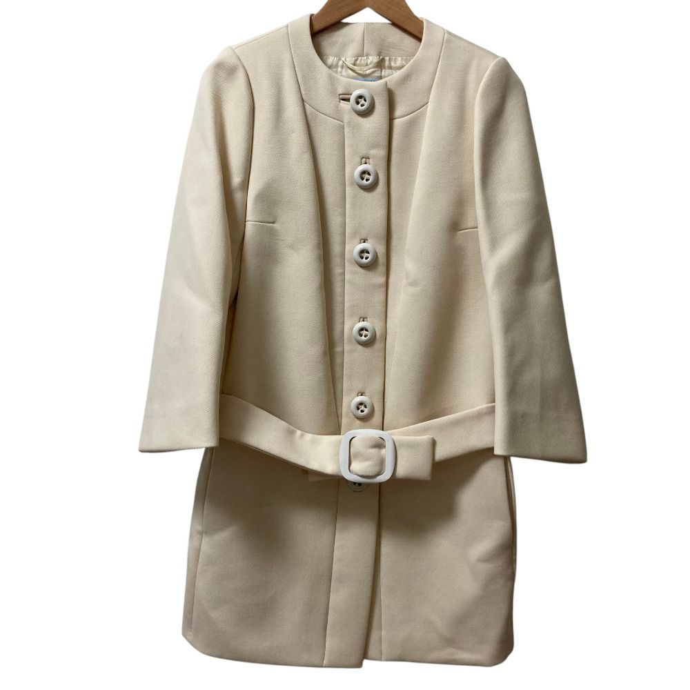 Prada Belted Coat Ivory