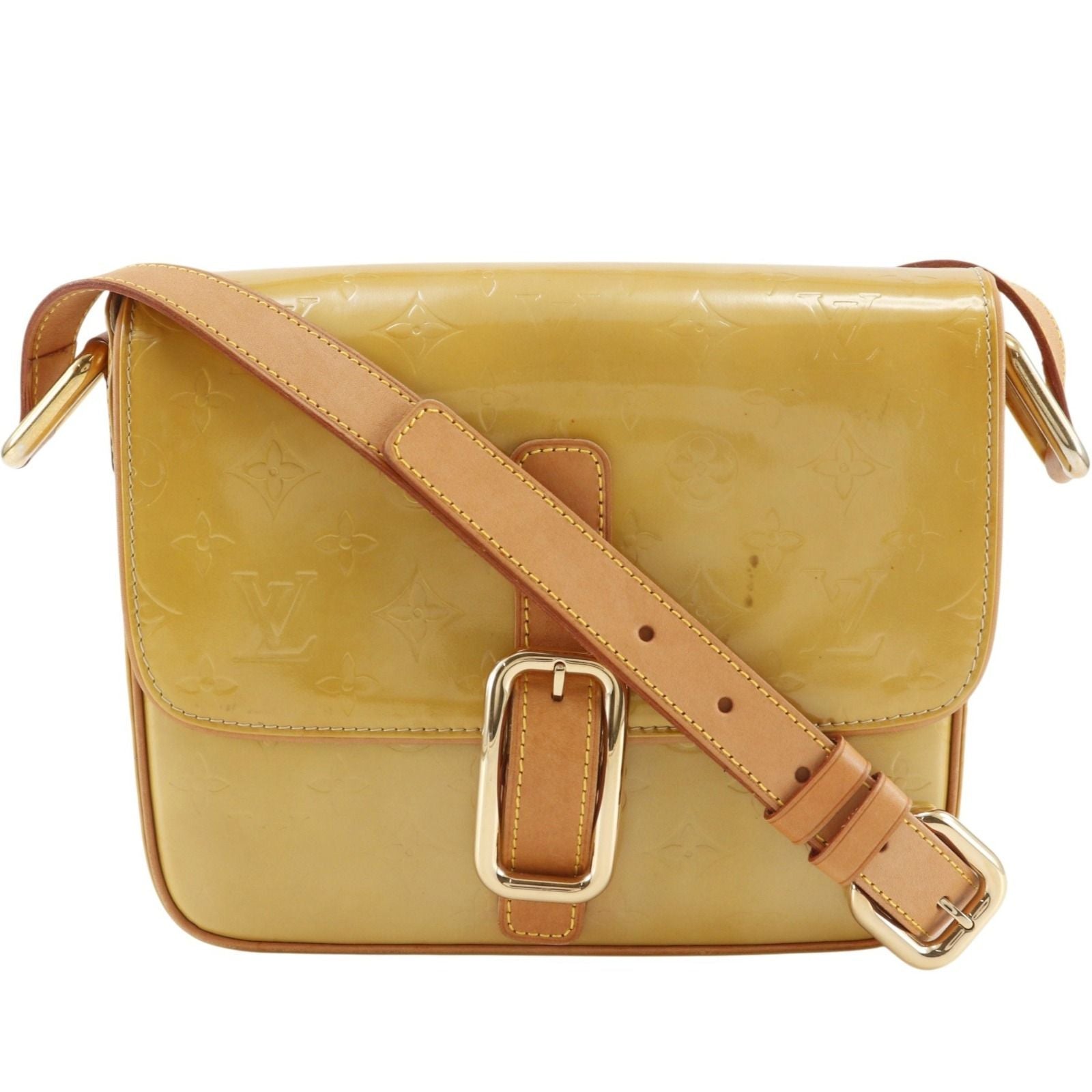 Louis Vuitton Christie GM Monogram Vernis Beige Shoulder Bag