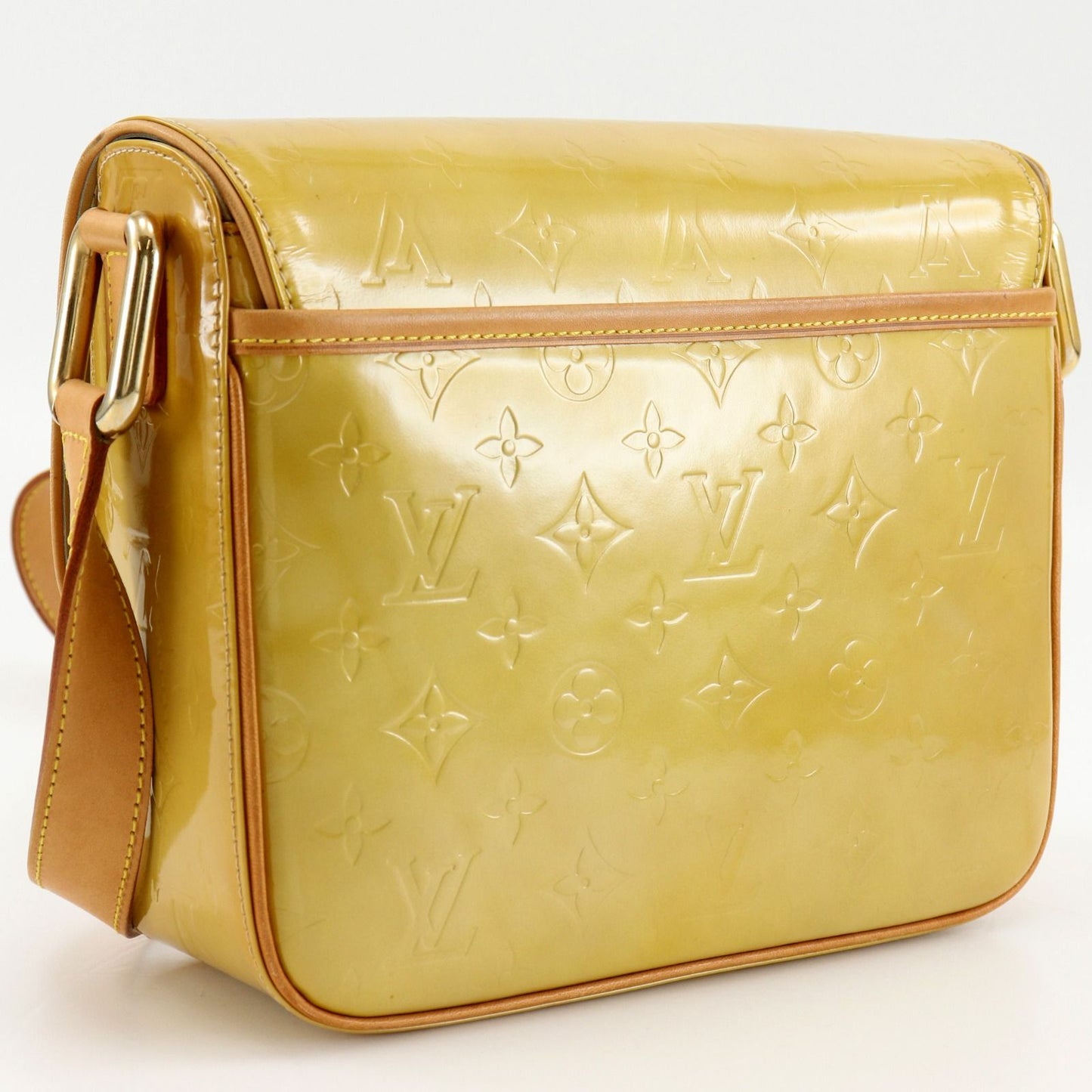 Louis Vuitton Christie GM Monogram Vernis Beige Shoulder Bag — view 3