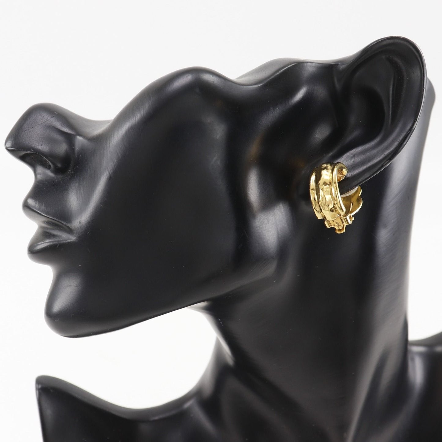 Chanel Loop Vintage Gold Plated Earrings — view 2
