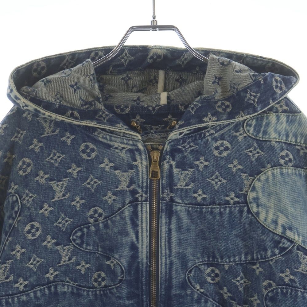 Louis Vuitton Patchwork Zip Up Denim Jacket Uzd — view 3