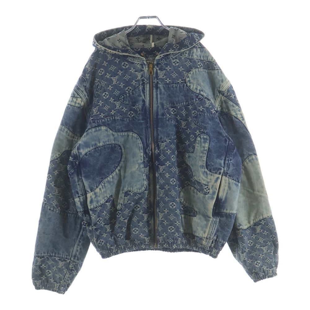 Louis Vuitton Patchwork Zip Up Denim Jacket Uzd