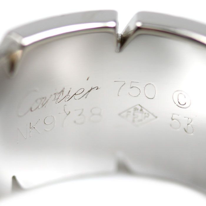 Cartier 18k White Gold Tank Francaise LM Ring Diamond — view 5