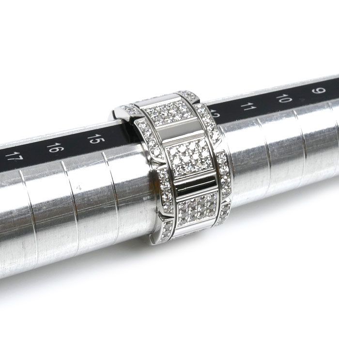 Cartier 18k White Gold Tank Francaise LM Ring Diamond — view 6