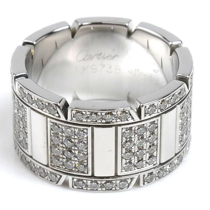 Cartier 18k White Gold Tank Francaise LM Ring Diamond — view 3