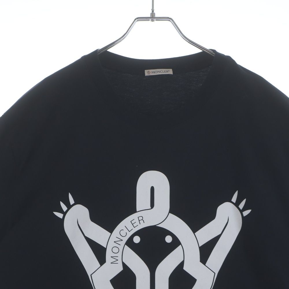 Moncler Maglia T-Shirt Front Print Crew Neck Short Sleeve Black — view 3