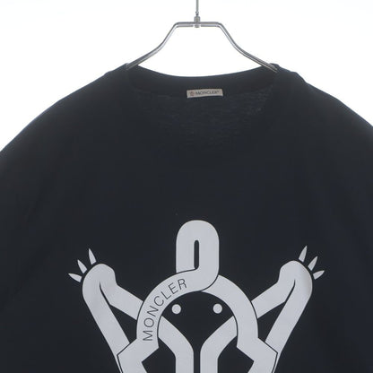 Moncler Maglia T-Shirt Front Print Crew Neck Short Sleeve Black — view 3
