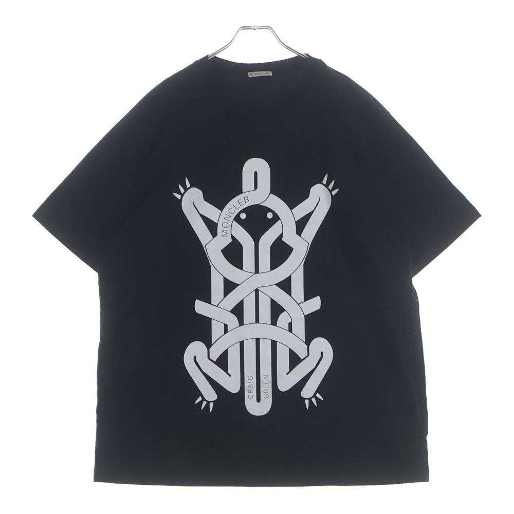 Moncler Maglia T-Shirt Front Print Crew Neck Short Sleeve Black