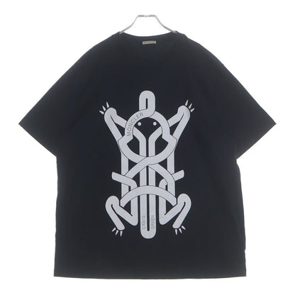 Moncler Maglia T-Shirt Front Print Crew Neck Short Sleeve Black