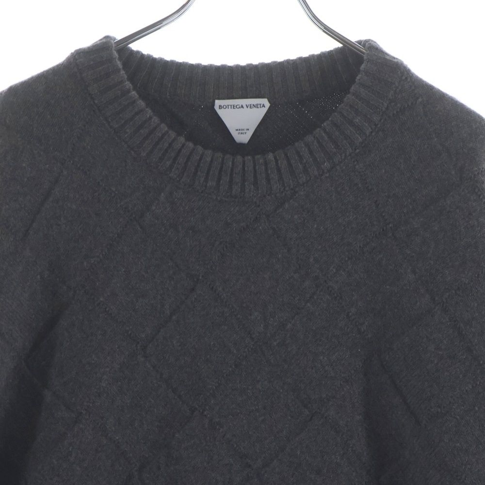 Bottega Veneta Intrecciato Color Cut Replacement Long Sleeve Knit Gray Sweater — view 3