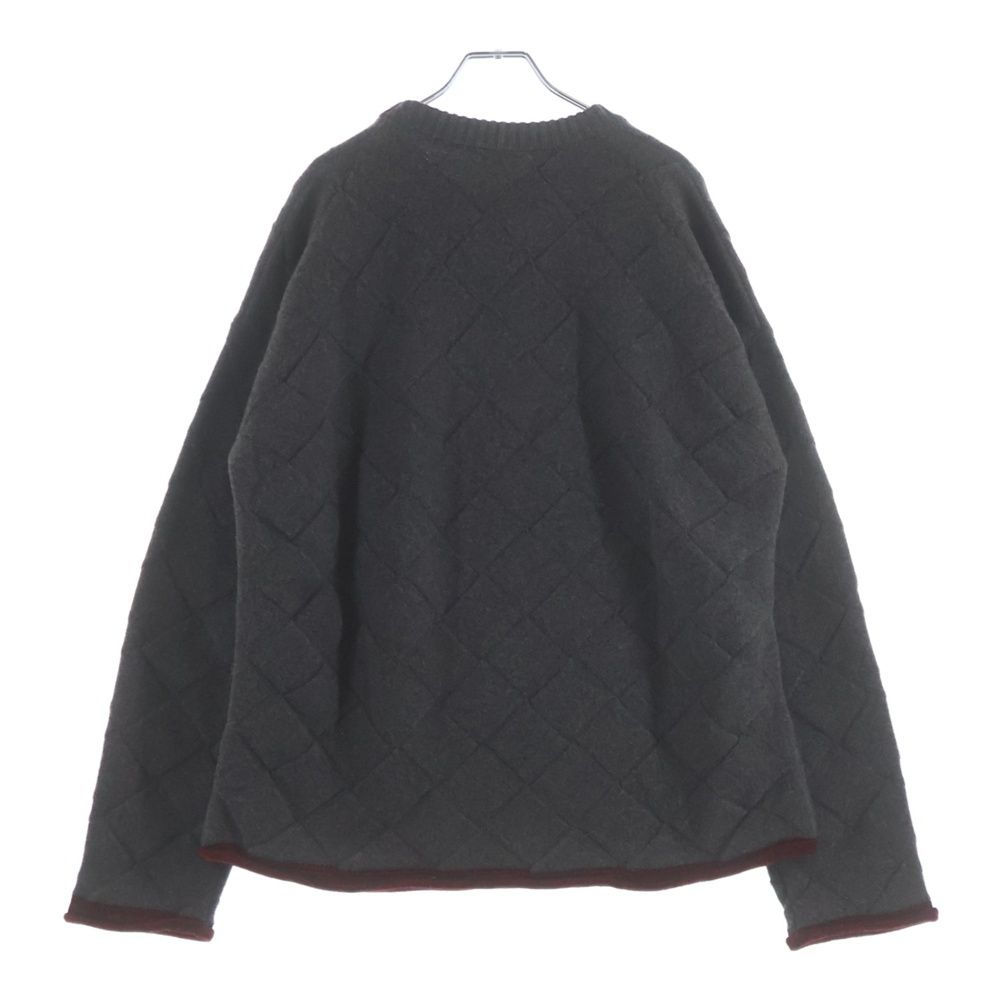 Bottega Veneta Intrecciato Color Cut Replacement Long Sleeve Knit Gray Sweater — view 2