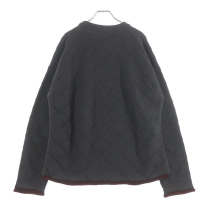 Bottega Veneta Intrecciato Color Cut Replacement Long Sleeve Knit Gray Sweater — view 2